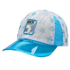 White Fang CZ005 Hat Baseball Brim, Star, Cute Cap, Stylish, Pop, Sparkle, Cool for Kids, blue (sky blue)