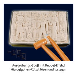 KOSMOS 617370 Pharaoh Treasure, Excavation Kit, Digging Real Gemstones and Sarcophagi Yourself, with Hammer and Chisel, Experiment Set for Children from 7 Years, Multilingual Instructions