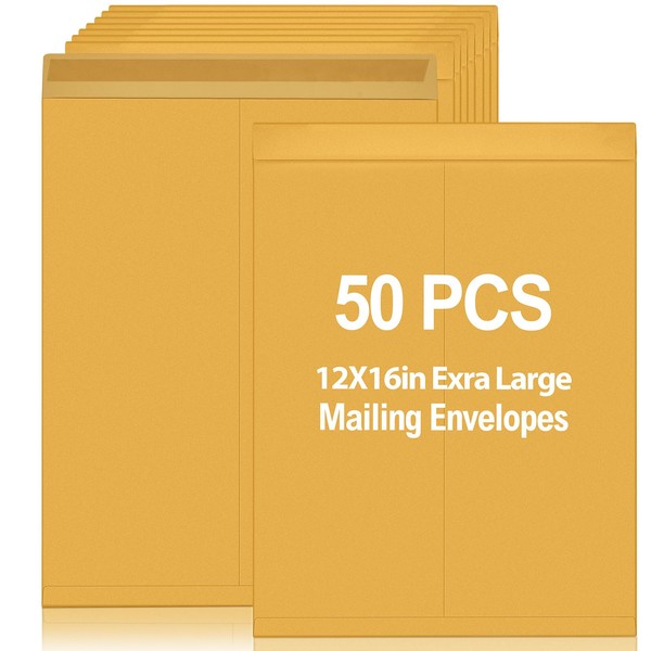 Motipuns 50 Pcs 12'' x 16'' Extra Large Mailing Envelopes
