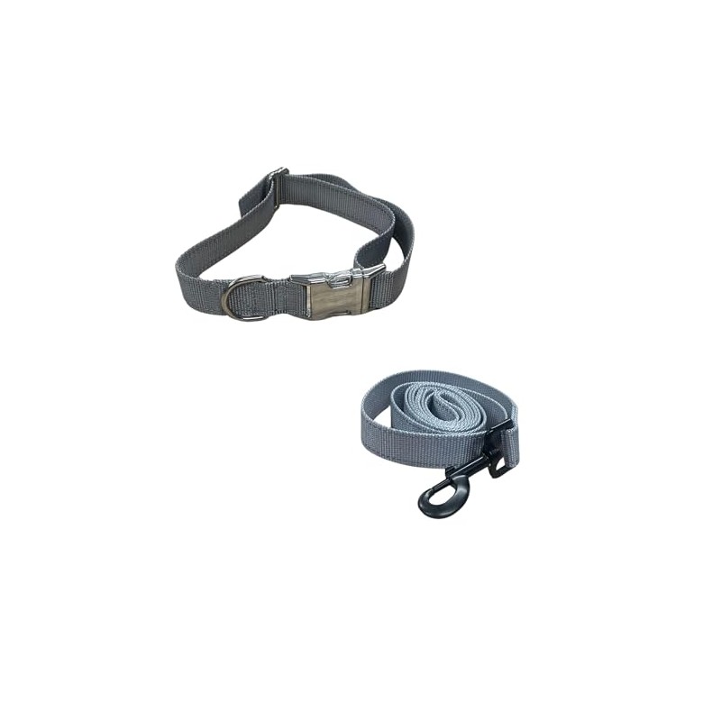 BravoWalk Basic Dog Collar and Leash Bundle Made Out of