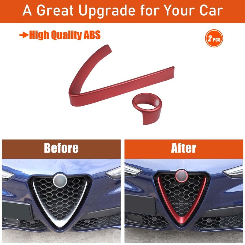 Front Grill Decoration Frame Cover Trim for Alfa Romeo Stelvio