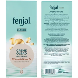 fenjal Creme Oil Bath Classic Skin Care Oil Bath with High-Quality Vegetable Oils, Moisturising, Relaxing and Soothing Dry and Sensitive Skin, Aroma Oil Bath, Vegan, 20
