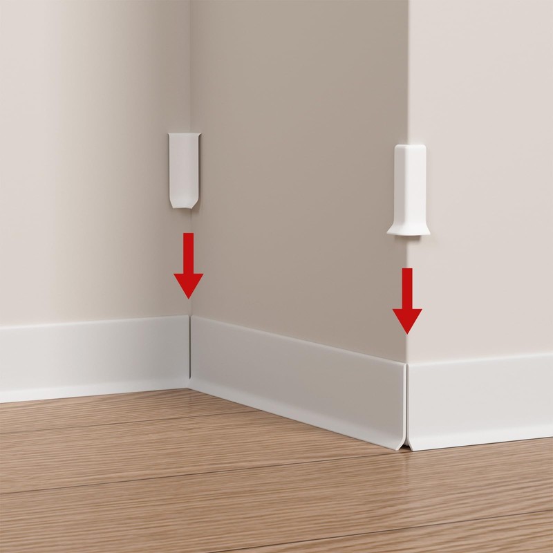 Risunpet Baseboard Corner Blocks 4inch, 2 Inside + 2 Outside