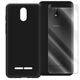 AceSoft High Responsivity Shatterproof Heavy-Duty Wear-Resisting Tempered Glass Screen Protector Film Full Coverage Resistant Anti-Dirt Soft TPU Protective Case Compatible with Unimax UMX U696CL
