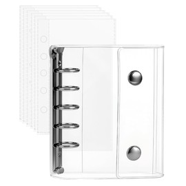 Sealing Notebook, Plastan, Transparent, A5 Size, Mini Binder, 20 Refills, Clear, Card Pocket, Notebook, Popular Girls, Collage Notebook, Clear Type