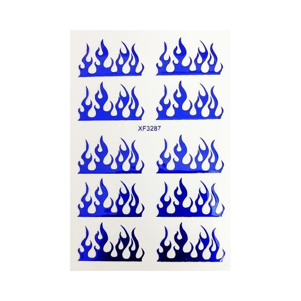 Generic Fire Flame 3D Nail Stickers Laser Gold Silver Red