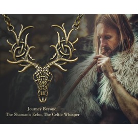Baldur Jewelry - Celtic White Stag Deer Necklace Pendant With Celtic Knotwork - Symbol of Rebirth, Purity and Transformation - An Untamed Spirit - Helper of Shaman - Unisex for Women and Men