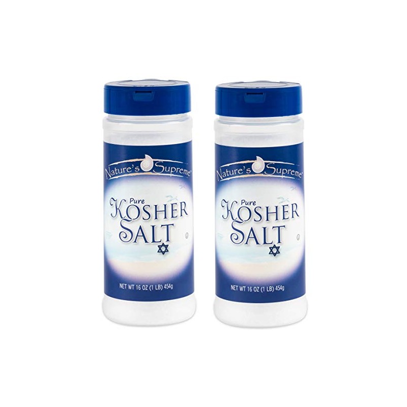 Nature's Supreme Kosher Salt 16oz (Pack of 2)