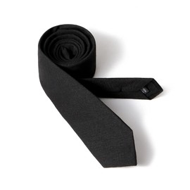 HOULIFE Slim Men's Ties - Solid Men's Tie, Ties for Men Made of Cotton, Skinny Ties for Wedding Party, Party, black