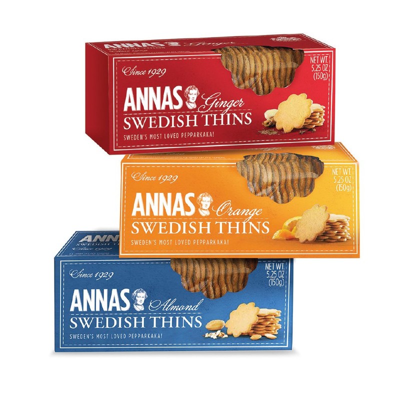 Anna's Ginger Thins Swedish Variety Pack Original, Orange, and Almond