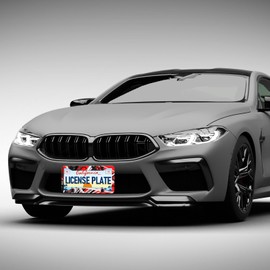 Red Black White Stripes License Plate Frames - 2 Pack Funny License Plate Holder, Aluminum Metal Rust-Proof Waterproof Car Decorative Tag Frame for Standard US Canada 12x6 Inch