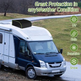 RV Air Conditioner Cover 600D Waterproof Outdoor RV Travel Trailer AC Covers for Dometic Brisk II, Coleman Mach I, II, III, Mach 3 Plus, AC Dustproof Protective Cover (L)