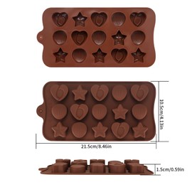 6 Stk Pralinenformen Silikon, Backformen Set Silikon zum Backen, Schokoladenform, Eiswürfelform, Fondant Kuchen Formen für Herstellung Schokolade Muffin Cupcake