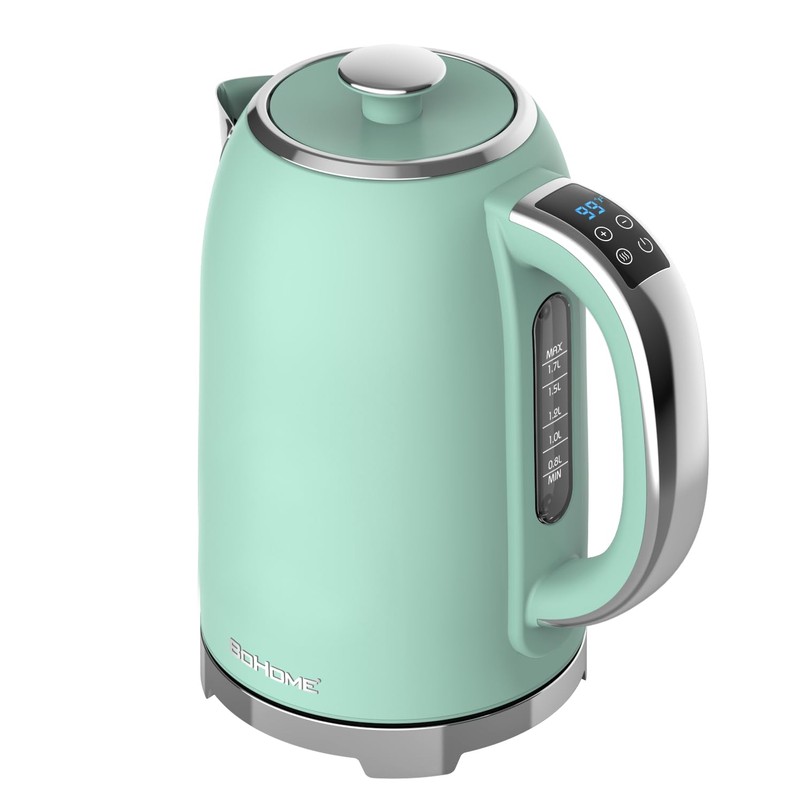 BOHOME Electric Kettle, 1.7L/1500W, Stainless Steel, Digital Touch Panel, Keep