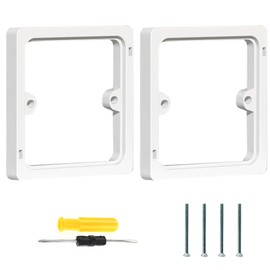 Acmerota 20mm White Single Socket Spacer 1 Gang Square Spacer for Lush Mount Back Pattress Box Height Increase for Living Room School Office Socket Stackable