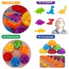 Toddler Color Classification Toys Dinosaurs Toy with Bowls and Clamps