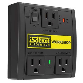 i-Socket Interruptor Automático para Aspiradora - Sensor activado por herramientas eléctricas, Control de Polvo con Apagado Automático y Retardo. Evita Sobrecarga de Circuito por Corriente de Arranque