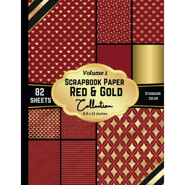 Scrapbook Paper Red & Gold: A collection of double sided