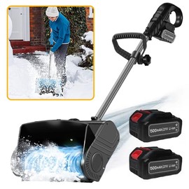 11-Inch Snow Shovel for Driveway,Electric Snow Blower Cordless, 13in Width & 9in Depth & 26ft Throwing Distance, 20V Battery Powered 4-Ah Battery & Quick Charger Snow Shovel for Patio (Black)
