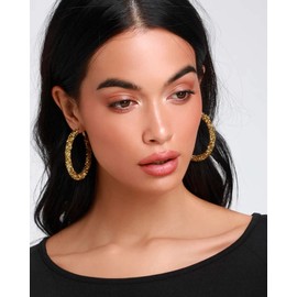 NLCAC arete de aro con purpurina de resina brillante bohemia envueltos con diamantes de imitación para mujeres y niñas Dorado