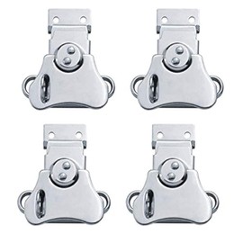 EWONICE 4Pcs Padlockable Steel Spring Loaded Butterfly Twist Latch and Keeper Toggle Clamp Toggle Clamp with Keyhole for Case Box Chest Closure