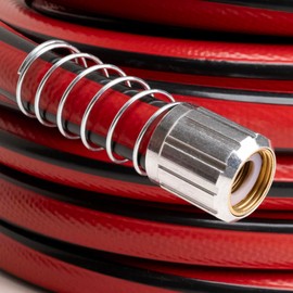 Kink Control Contractor Grade Hose with High Burst Strength, Spring Coil and Crush Resistant Couplings, Made in the USA 3/4 x 100 ft