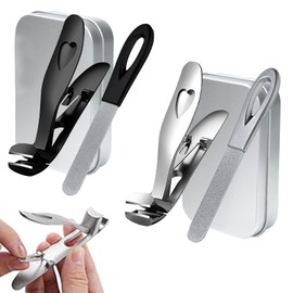 QTTRPCU Dotmalls Nail Clippers for Seniors, Toenail Clippers, Large, Senior Toenail Clippers for Toenails with Ergonomic Angled Head, Pack of 2