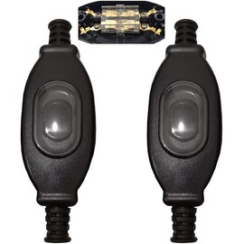 2 Stück Schnurzwischenschalter, Lampen Schalter Wasserdichter IP65 Push Button Switch 2 Pin Wasserdicht Zwischenschalter 2 Polig Kabel Schalter Schwarz 250V Für den Schreibtisch Schlafzimmerlampe