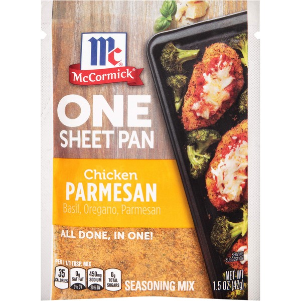 McCormick One Sheet Pan Mezcla de condimento de pollo y parmesano, 1.5 onzas