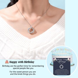 D Dongjiangjin Gift 40th Birthday Gifts for Women Ideas Necklace Presents for 40 Year Old Jewellery for Women Friend