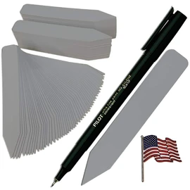 TAGKRAFTERS 4" x 5/8" Grey Premium Pot Stakes with Marker - 1,000 Pcs - Plastic Plant Tags and Labels - Nursery Garden Tree Labels Waterproof Writeable | Made in The USA |
