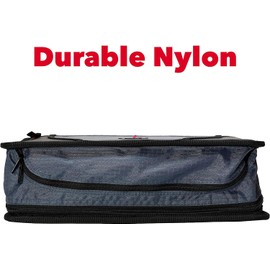 Case-it The Mighty Zip Tab Zipper Binder - 3 Inch O-Rings - 5 Color Tab Expanding File Folder - Multiple Pockets - 600 Sheet Capacity - Comes with Shoulder Strap - Magenta D-146