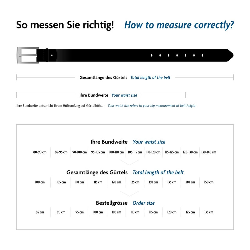 Volmer leather belt 100 % buffalo leather jeans belt for