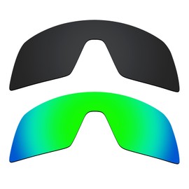 Alphax 2 Pcs Black & Green Polarized Replacement Lenses for Oakley Sutro S OO9462 Sport Sunglsses