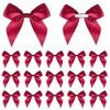 40 PCS Burgundy Bows for Gift Wrapping Wine Red Satin