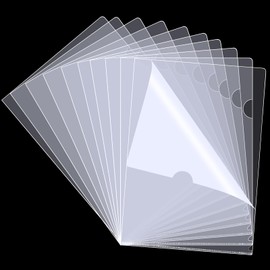 76 Pcs L-Type Clear Plastic File Folders - A4/Letter Size Transparent Plastic Sleeves Ideal for School and Office Supplies