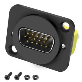 MEIRIYFA D-Type DB15Pin VGA Gender Changer Coupler Adapter,DB15 Solder Male to D-Type Male D-SUB HD15 VGA Serial Couper Connector for VGA Cables (Male to Male)