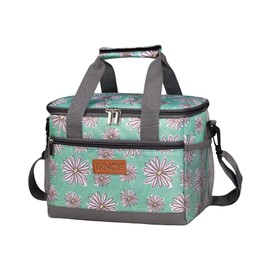 iknoe Large Foldable Cooler Bag, 8.5L Insulated Lunch Bag, Leakproof Lunch Cooler Tote with Multi-Bag Design Suitable for Beach, Picnic and Office Use, Nattier Blue 15-Can