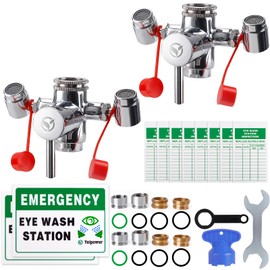 Yeipower Faucet-Mounted Eye-Wash Staion Kit - Emergency Eyewash Staion OSHA Approved Sink Faucet Attachment First Aid Eye Flush Kit