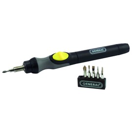General Tools Precision Cordless Electric Screwdriver #500 with Six Bits and Quick Change Chuck, Handles Difficult, Repetitive Screw-Fastening Jobs