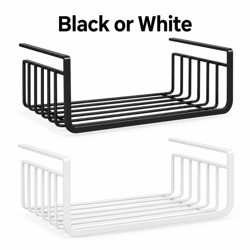 Large Under-Shelf Hanging Storage Basket for Organization – Reusable Stainless