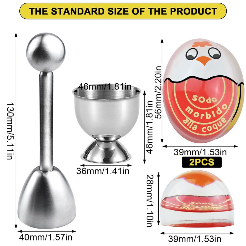 GZkushi 2 pieces egg timer for cooking, reusable timer egg