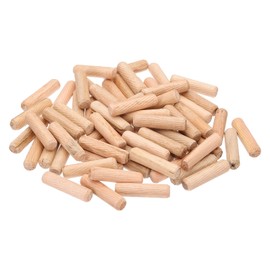 PATIKIL 2/5 Wooden Dowel Pins, 144 Pcs M10x30mm Wood Dowel Pins Hardwood Pegs Fluted Groove Easy Insertion for Crafts Furniture Door Art