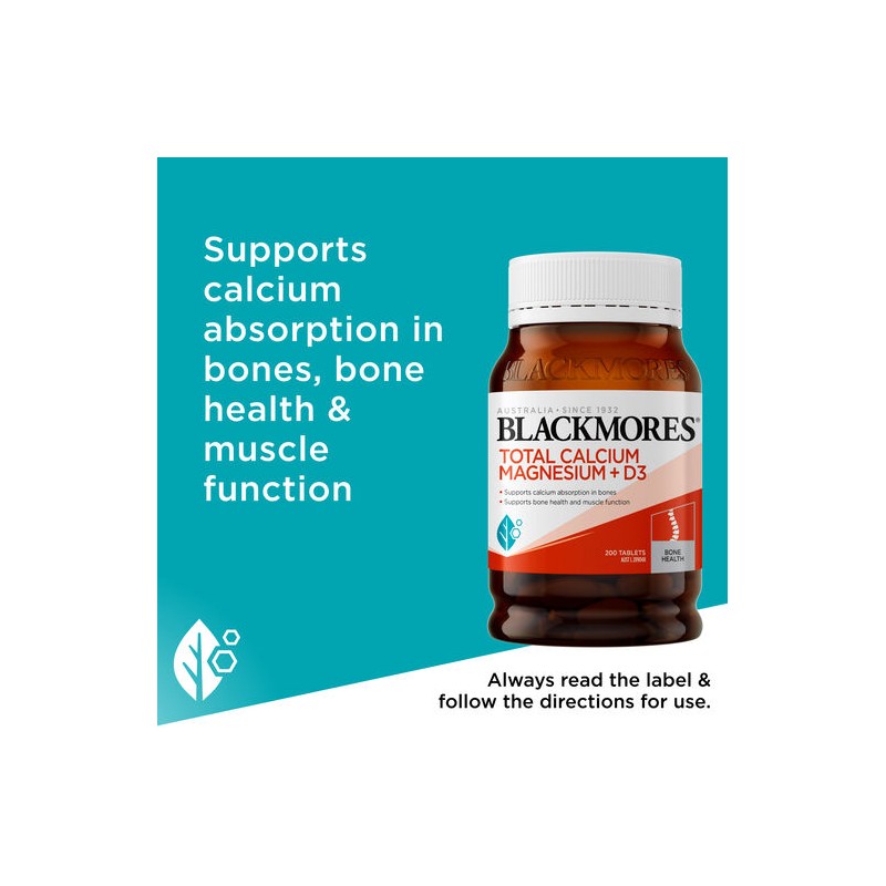 Blackmores Total Calcium Magnesium + D3 200 Tablets