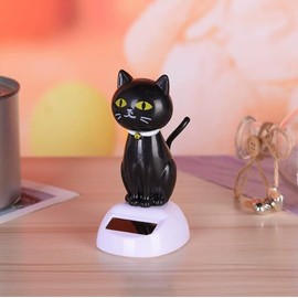 Zhuluck Solar Cat Toy Doll Dancing Cat Figure Car Ornament,Dancing Toys Ornaments Solar Powered Car Dashboard Interior Decoration Desktop Decor Gift Window Party Car Desk Home