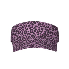 Leopard Print Rose Cheetah Purple Sports Sun Visor Hats Adjustable Men Women Lightweight Packable Cooling Empty Top Visor Hat for Running, Tennis, Golf