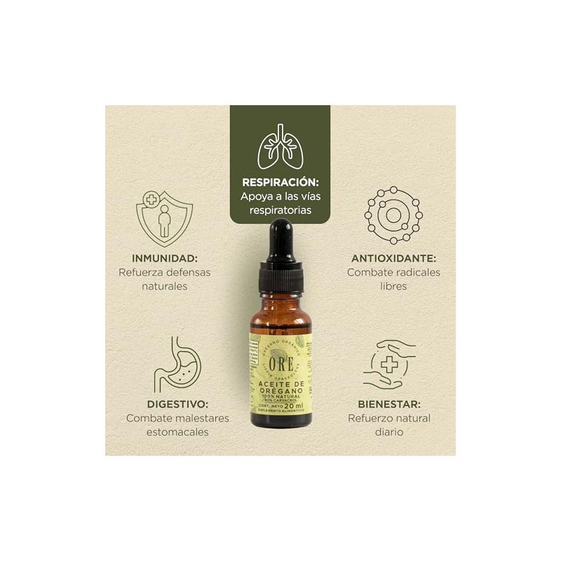 ORE Aceite de Orégano Natural, 20 ml, Pack de 3