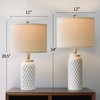 USumkky 24" Modern Ceramic White Bedside Lamp Set of 2
