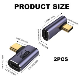 Pence & Moon Collective 2 Pcs 90 Degree Usb C, Right Angle Usb C Compatible with Steam Deck, Meta Quest, MacBook, Smart Tablet & Phone and More (Black)
