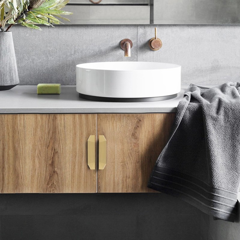 BaiNong Brass Cabinet pulls Brushed Drawer pulls Modern Gold Cabinet
